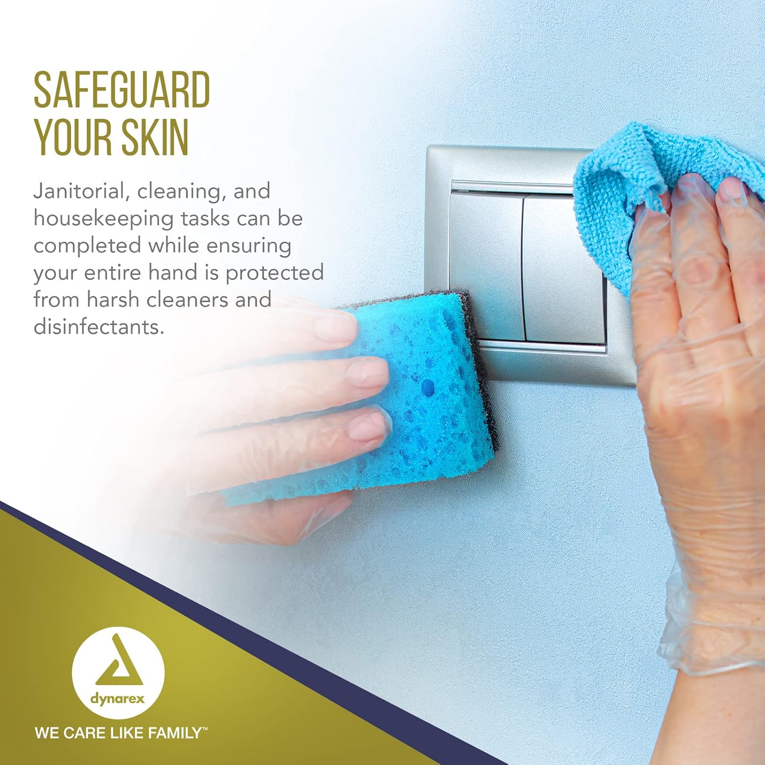 dynarex safe touch vinyl exam gloves powder free 100bx 10cs