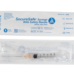 dynarex securesafe syringe with safety needle