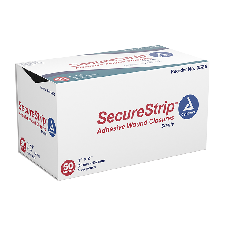 dynarex securestrip adhesive wound closures sterile 50bx 4cs