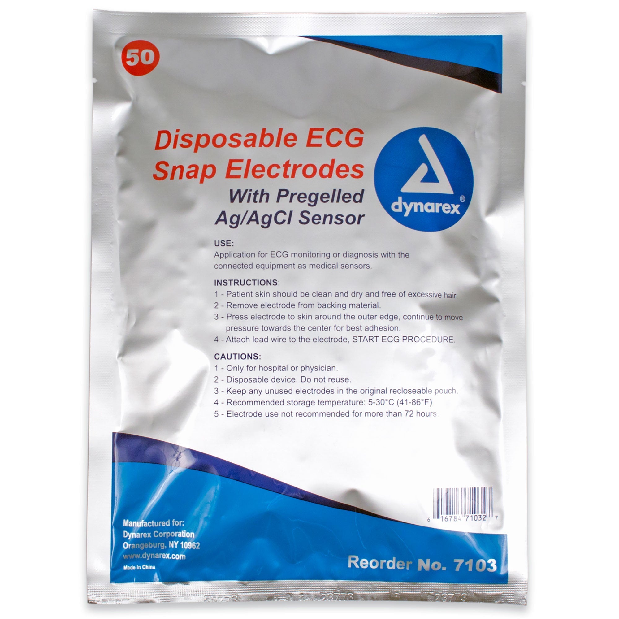 dynarex snap electrodes disposable
