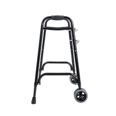 dynarex steel button folding walker with wheels adult