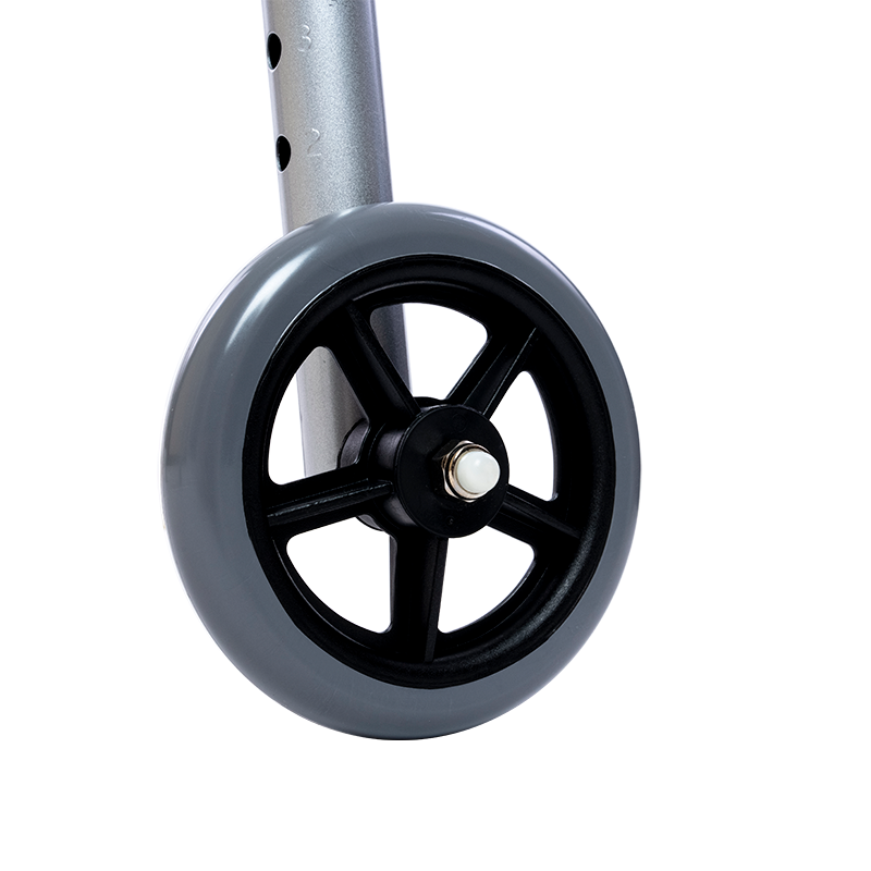 dynarex steel button folding walker with wheels adult