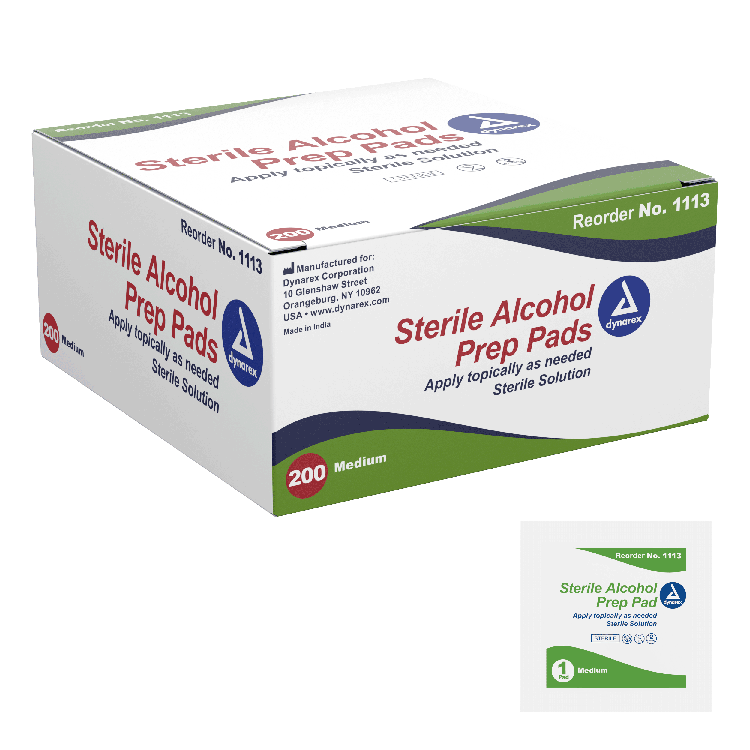 dynarex sterile alcohol prep pads 2