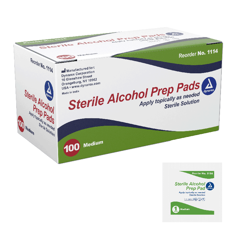 dynarex sterile alcohol prep pads 2