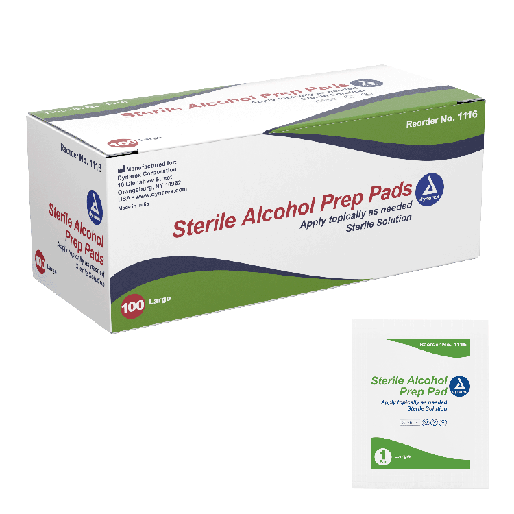dynarex sterile alcohol prep pads 2
