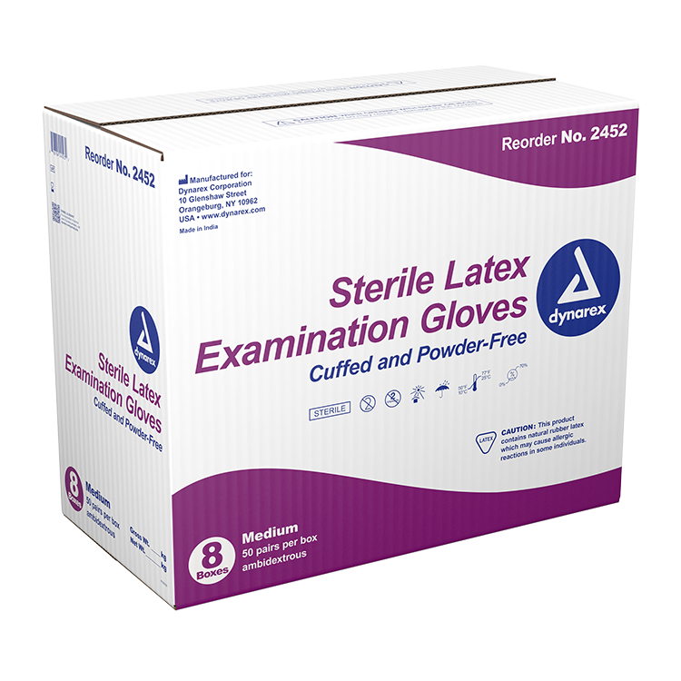 dynarex sterile latex exam gloves powder free