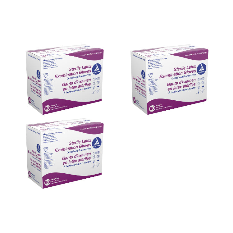 dynarex sterile latex exam gloves powder free