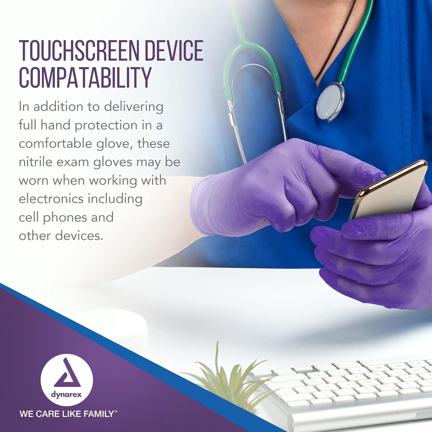 dynarex true advantage nitrile exam gloves powder free 100bx 10cs