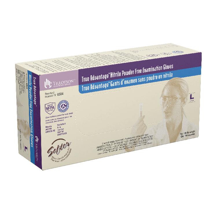 dynarex true advantage nitrile exam gloves powder free 100bx 10cs
