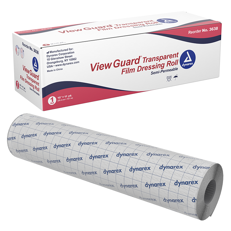 dynarex view guard transparent dressing rolls non sterile