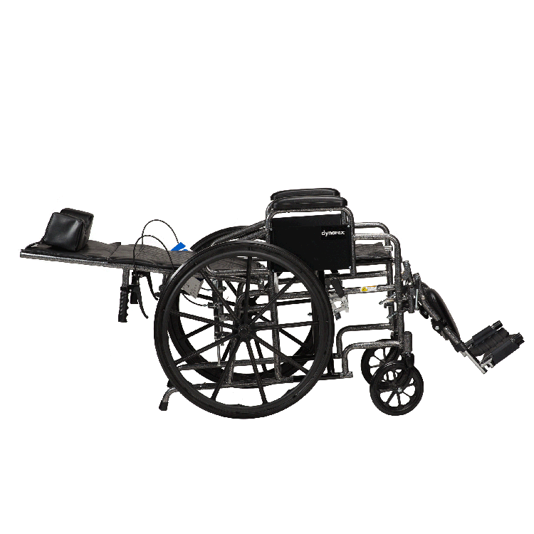 dynaride reclining wheelchair 18 x 16 w detach desk arm