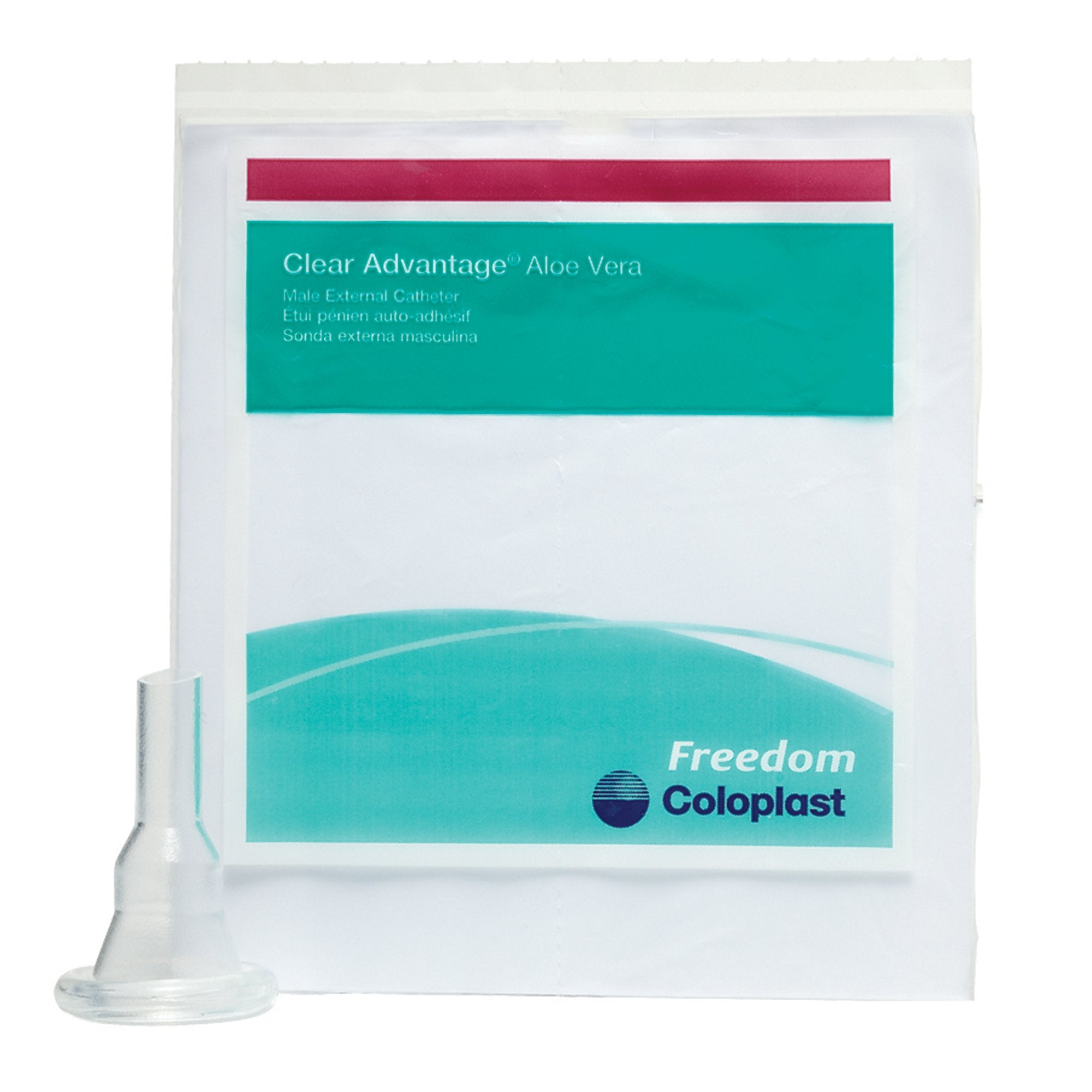 Male External Catheter Freedom Clear Self-Adhesive Strip Vinyl Large