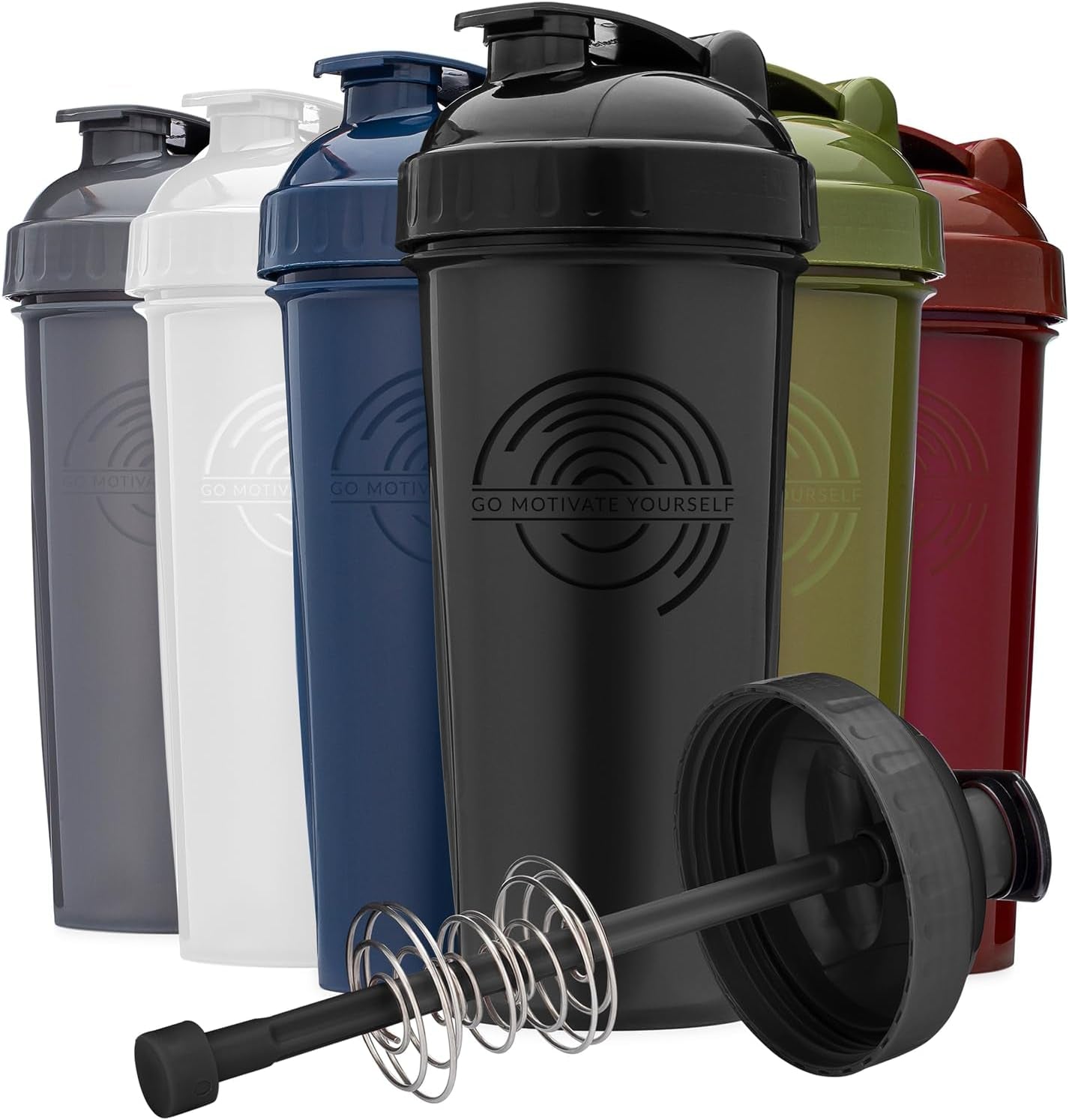 28 Ounce Shaker Bottle with Action Rod Mixer | Shaker Cups with Motivational Quotes | Protein Shaker Bottle Is BPA Free and Dishwasher Safe | Black & Moss