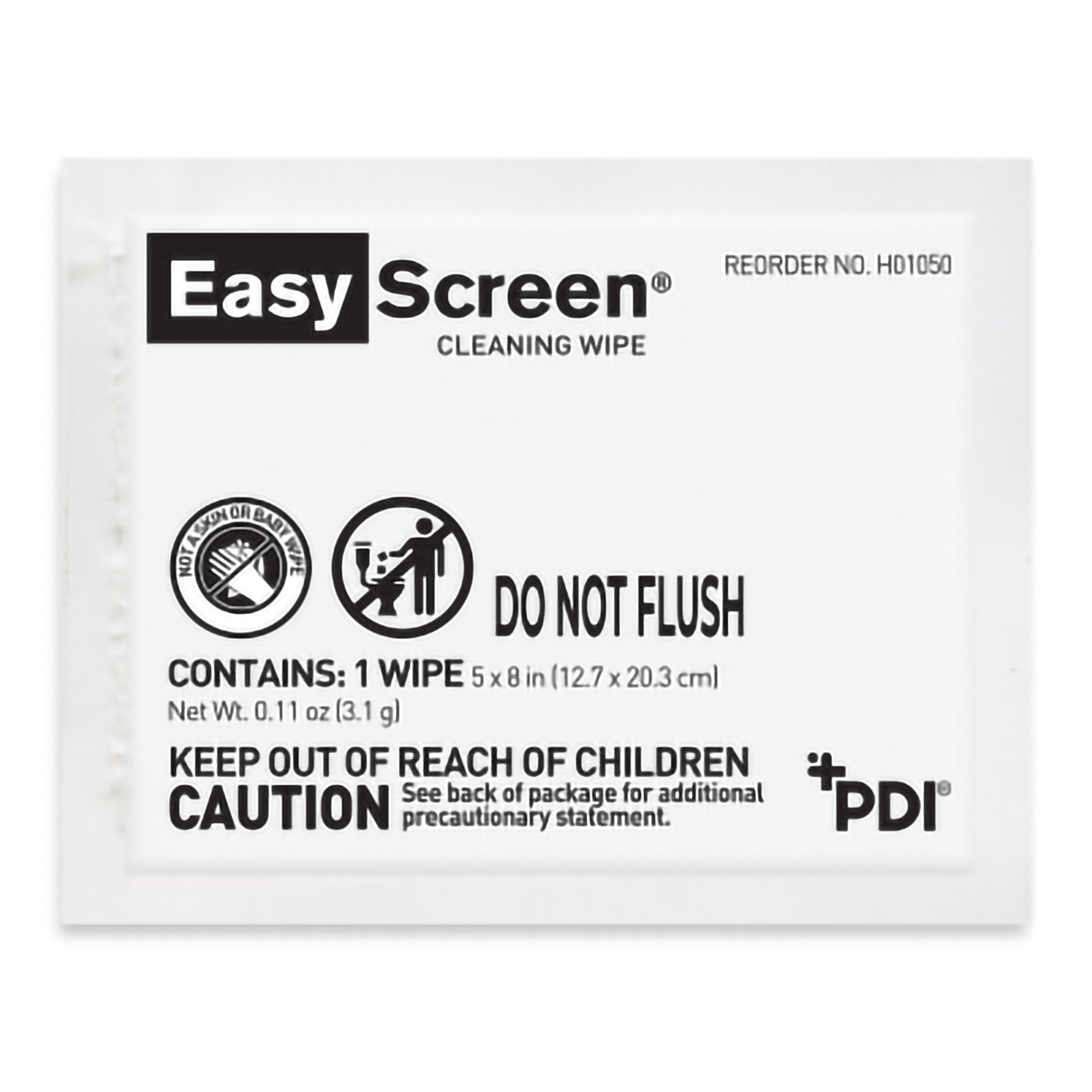 Easy Screen Surface Cleaner Premoistened Alcohol Based Manual Pull Wipe 50 Count Individual Packet Alcohol Scent NonSterile