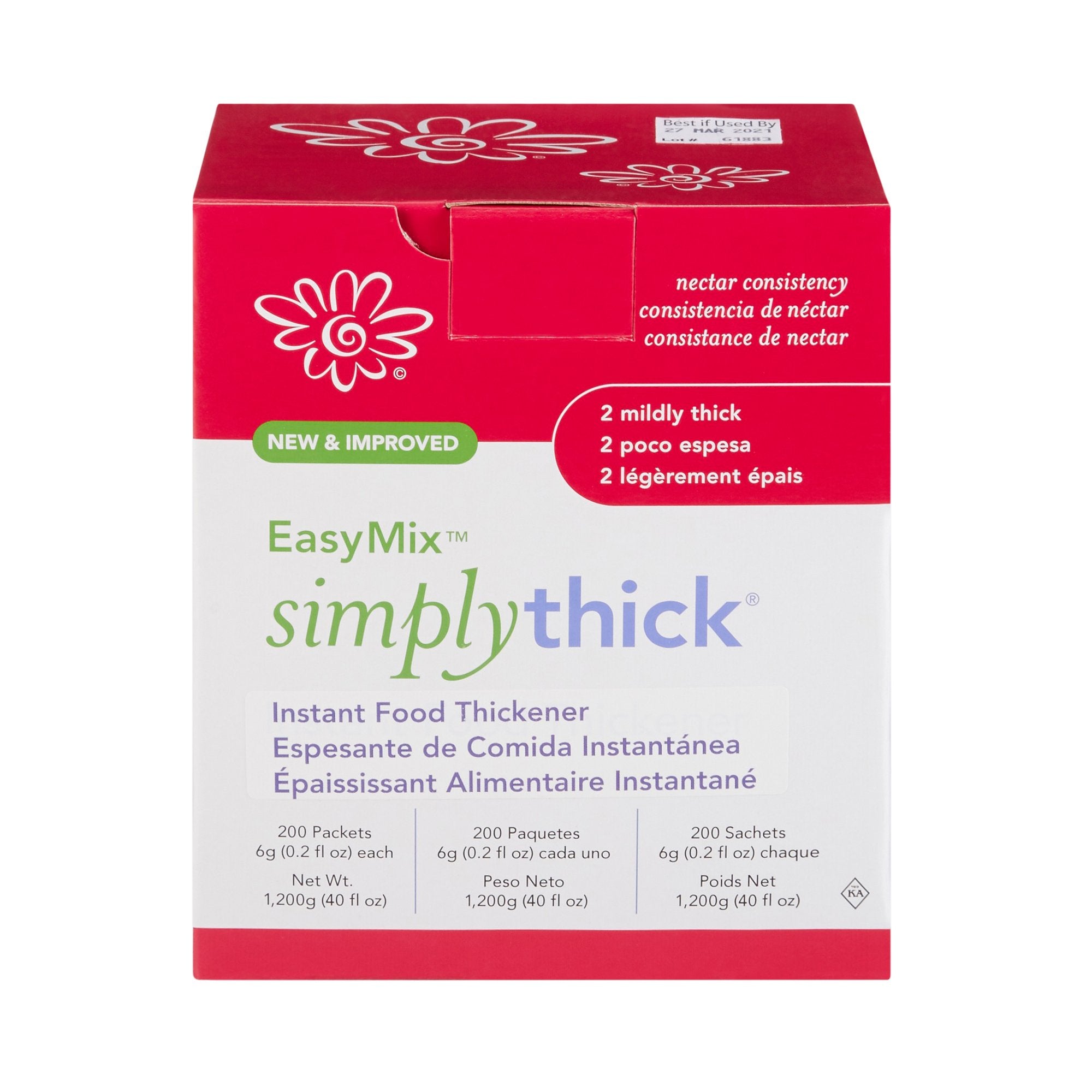easymix simplythick nectar consistency instant food and beverage thickener 6 gram packet simplythick easy mix food and beverage thickener mk1087567ea