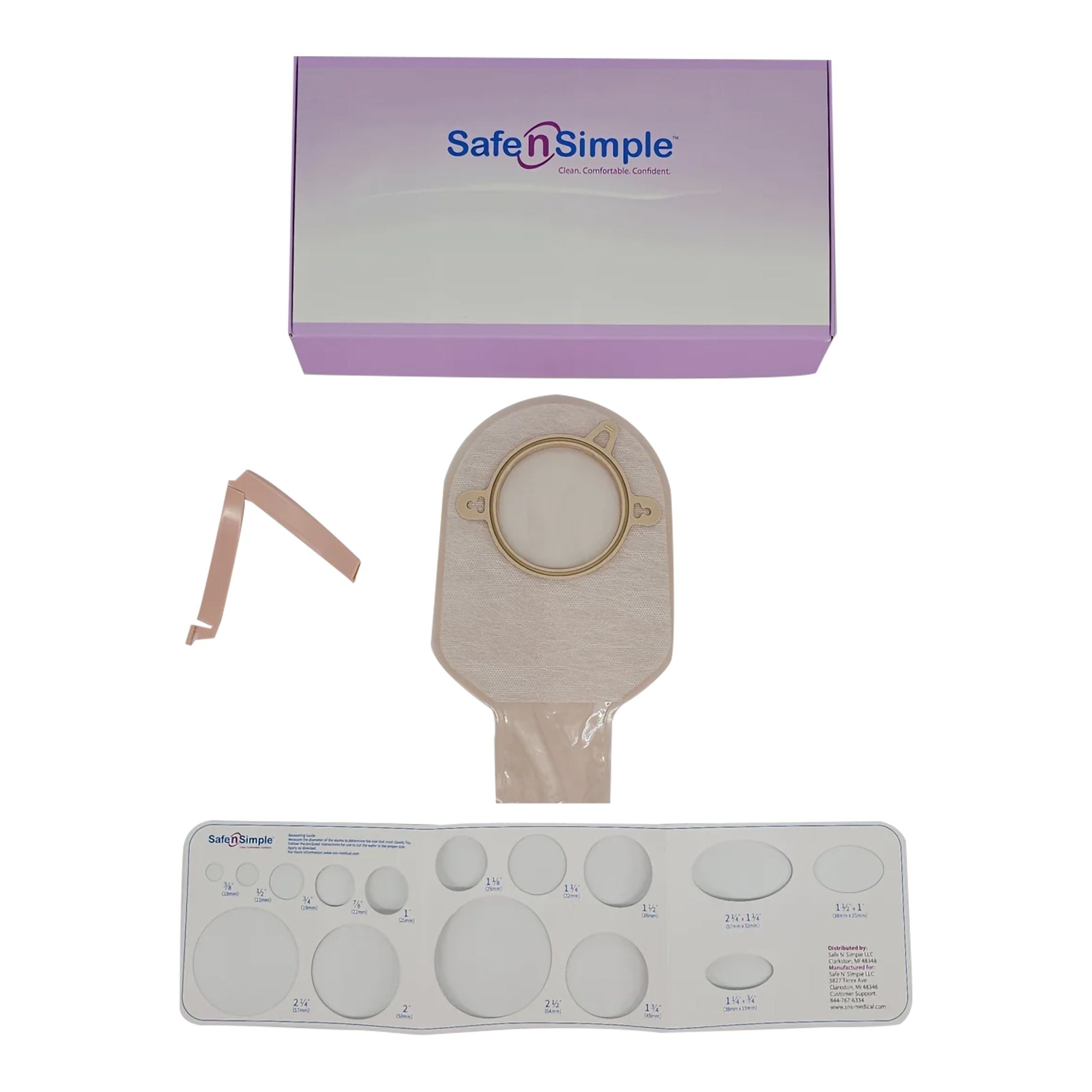 Ostomy Pouch Safe n Simple Two-Piece System 9 Inch Length Without Barrier Drainable
