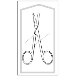 Stitch Scissors Econo Sterile Spencer Littauer 3 1/2 Inch Length Floor / Office Grade Pakistani Stainless Steel Sterile Finger Ring Handle Straight Blunt Tip / Blunt Tip