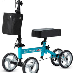 Economy Knee Scooter, Steerable Knee Walker, Foldable Knee Scooters for Foot Injuries Best Crutches Alternative Blue
