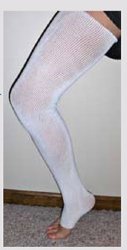 Compression Stocking EdemaWear Thigh High Large White Open Toe