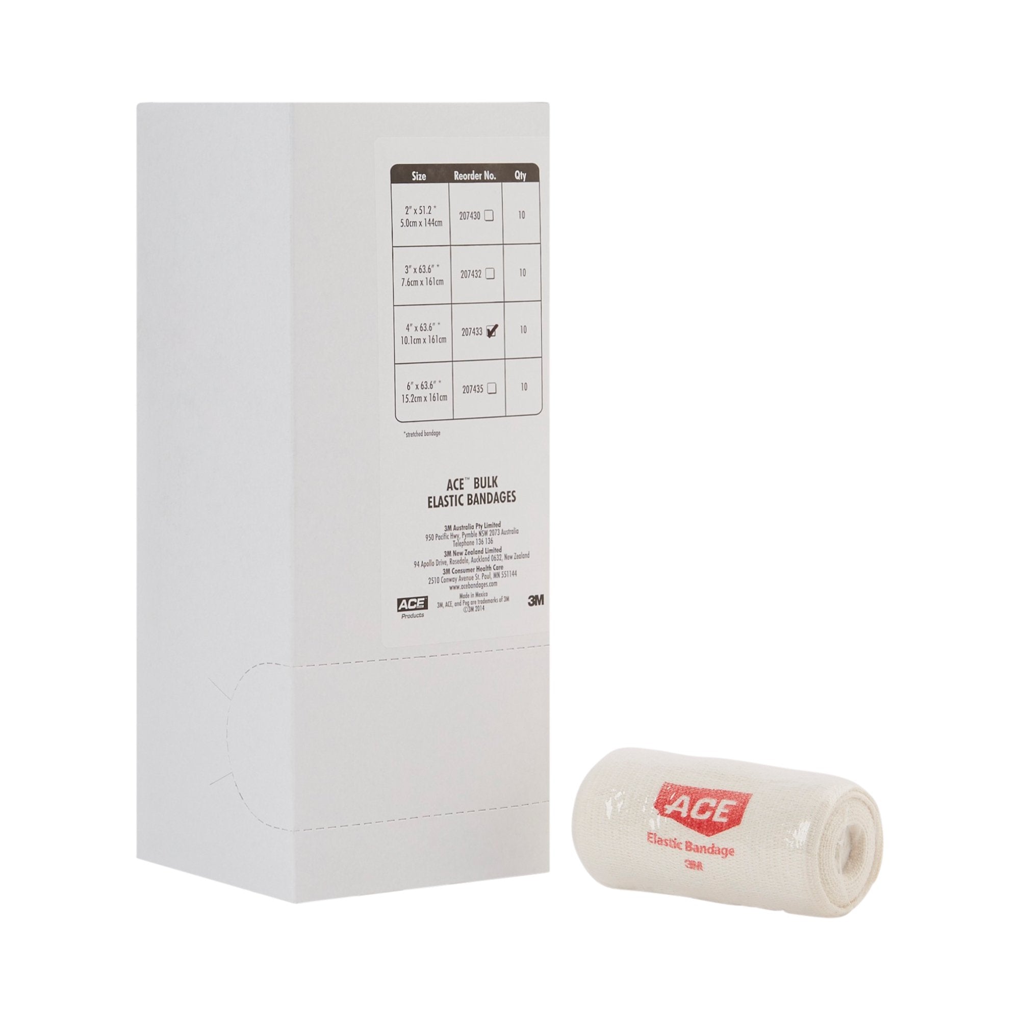 Elastic Bandage 3M ACE 4 Inch X 5 Yard Clip Detached Closure Tan NonSterile Standard Compression