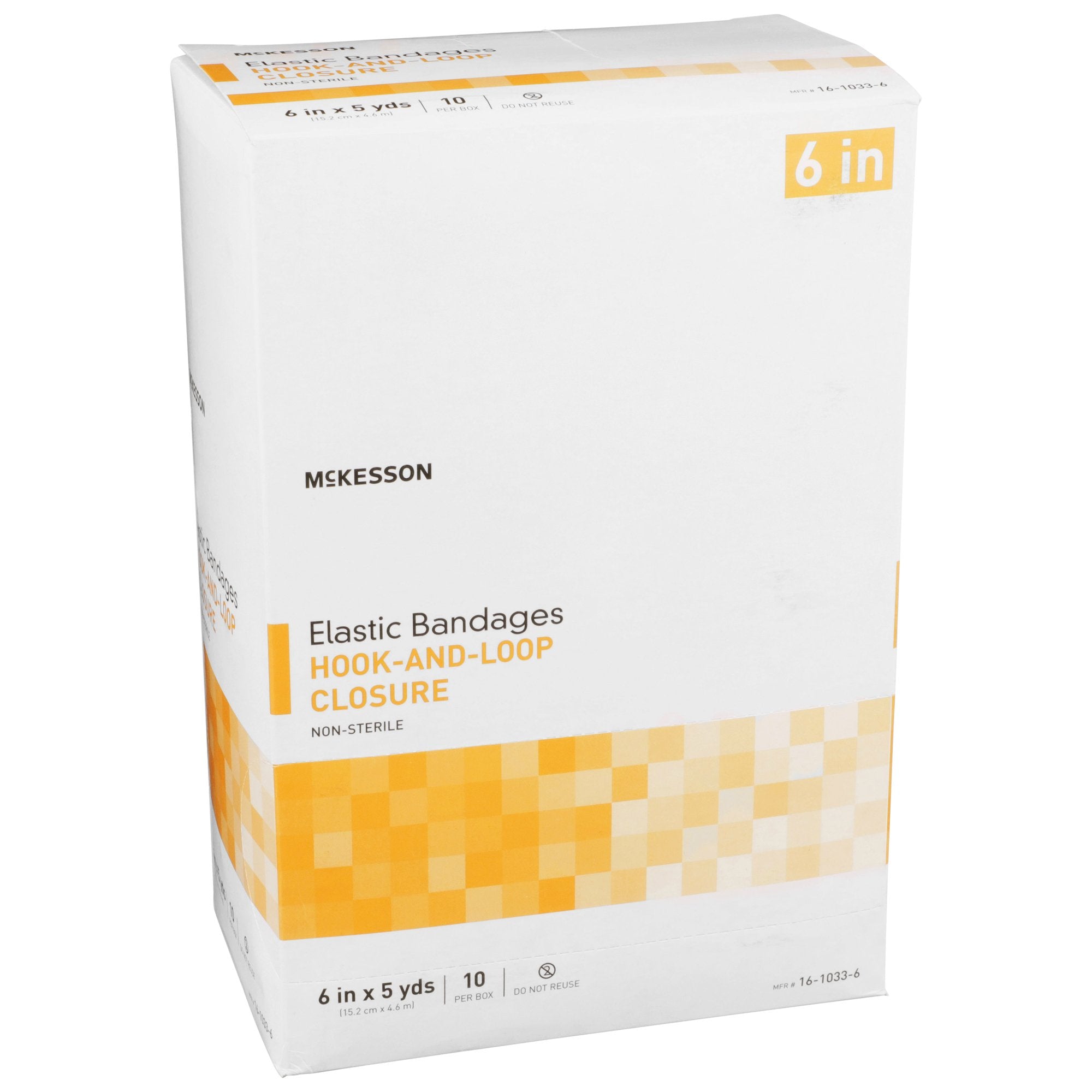 elastic bandage mckesson 6 inch x 5 yard single hook and loop closure tan nonsterile standard compression packaging type box