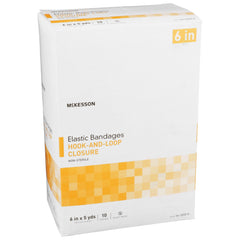 elastic bandage mckesson 6 inch x 5 yard single hook and loop closure tan nonsterile standard compression packaging type box