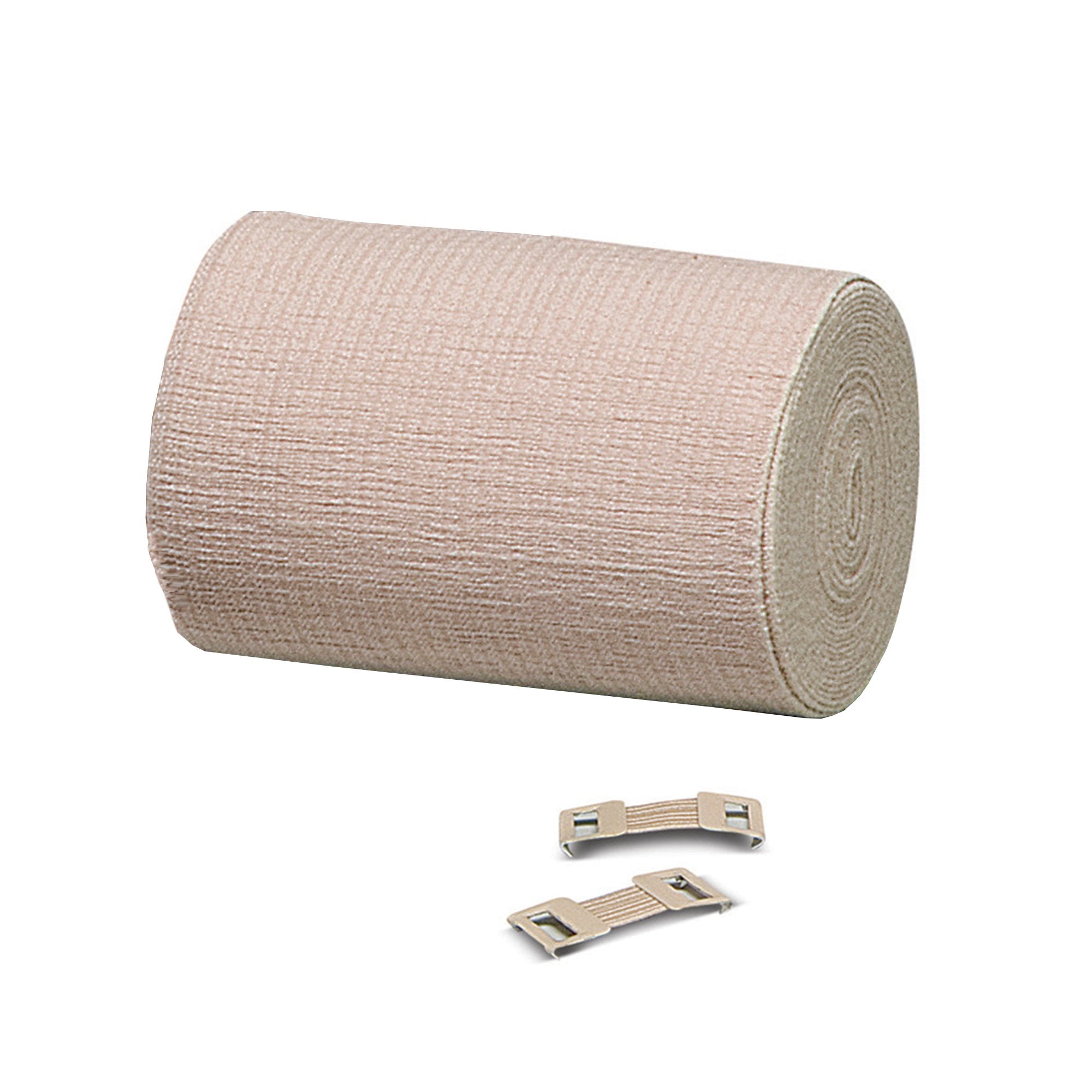 Elastic Bandage REB LF 6 Inch X 10 Yard Double Length Clip Detached Closure Tan Sterile Standard Compression