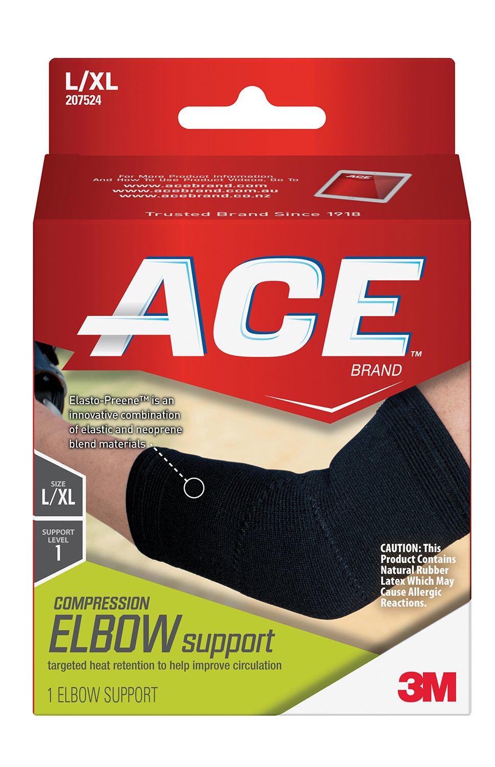 Elbow Support 3M Ace Large / X Large Left or Right Elbow Black