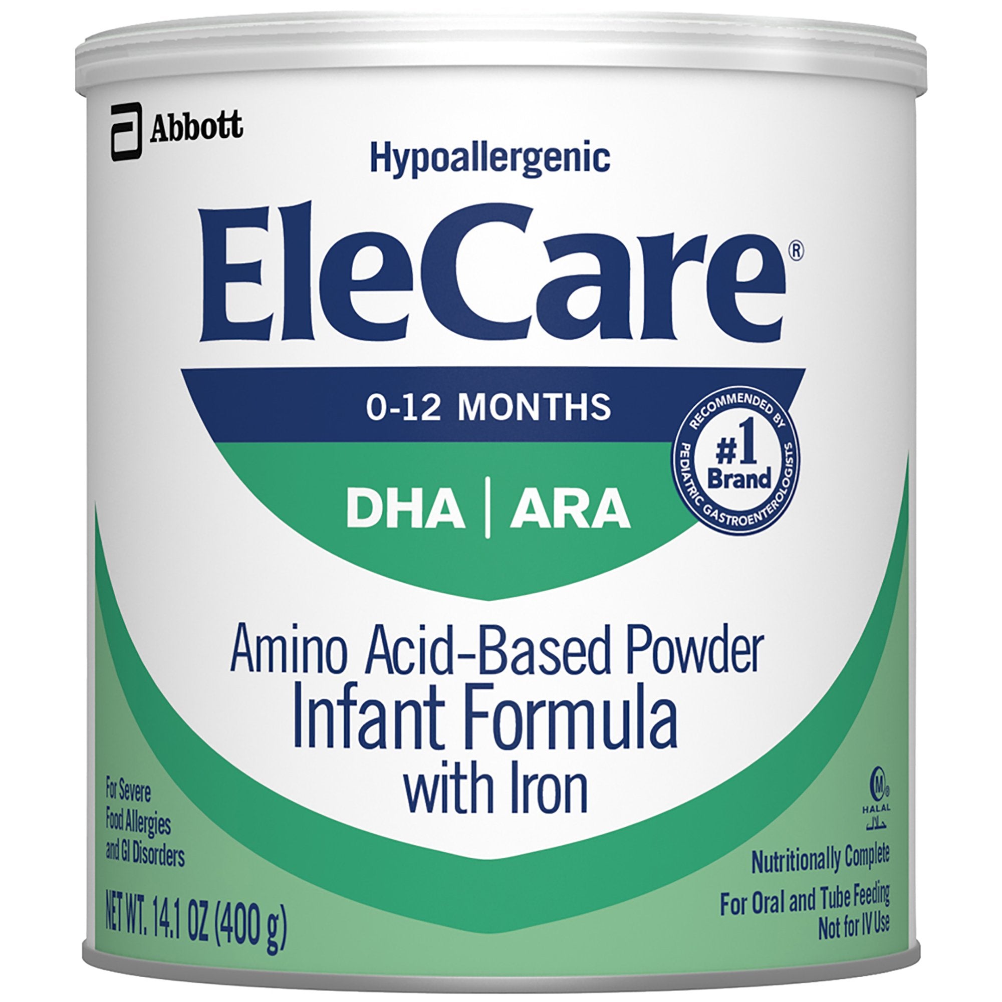 Infant Formula EleCare Unflavored 14.1 oz. Can Powder Iron Food Allergies