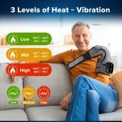 electric heating shoulder pad smart vibration massager led display 3 levels adjustable therapy brace for arthritis pain relief