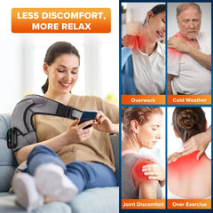 electric heating shoulder pad smart vibration massager led display 3 levels adjustable therapy brace for arthritis pain relief