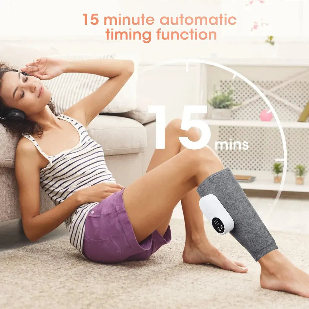 electric leg massager charging calf air compression massager with three massage modes thigh and knee 360 all round packag