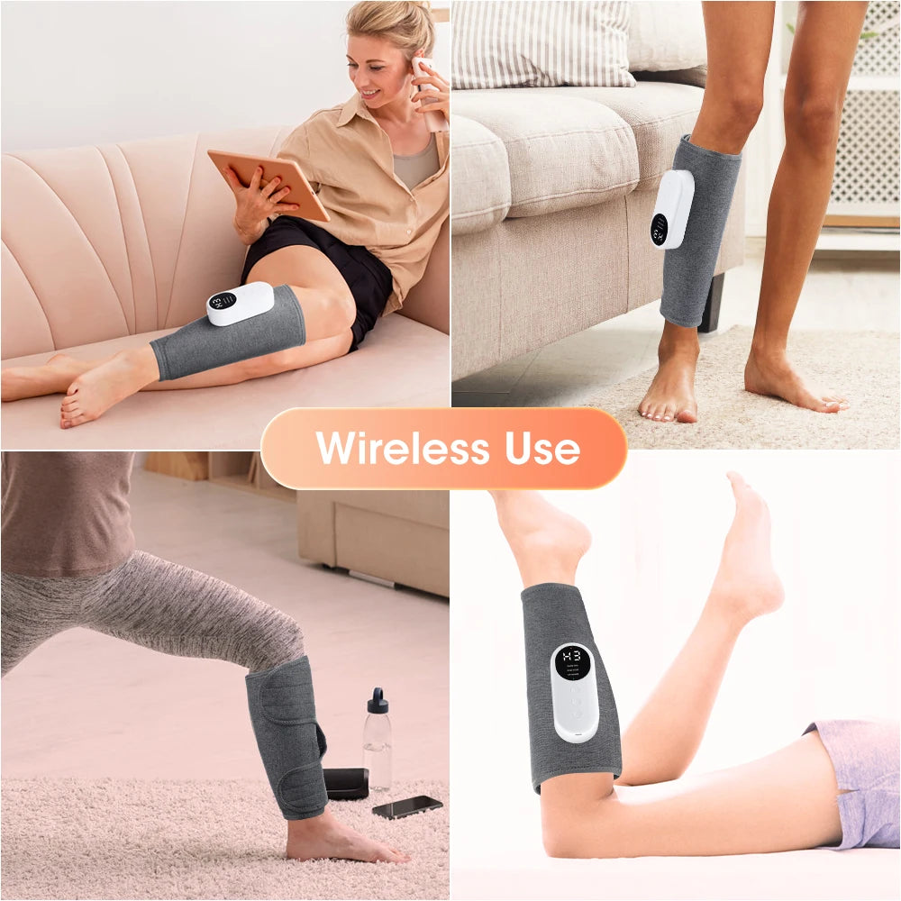 electric leg massager charging calf air compression massager with three massage modes thigh and knee 360 all round packag