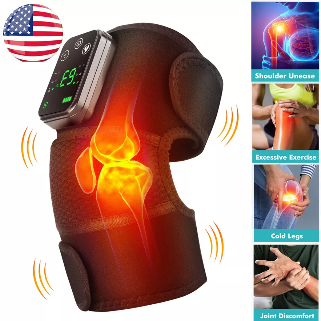 electrically heated knee pads shoulder pads elbow pads old cold legs joints vibration warmth hot compress massager