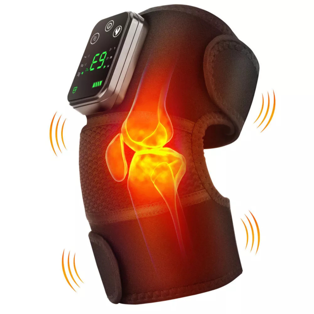 electrically heated knee pads shoulder pads elbow pads old cold legs joints vibration warmth hot compress massager