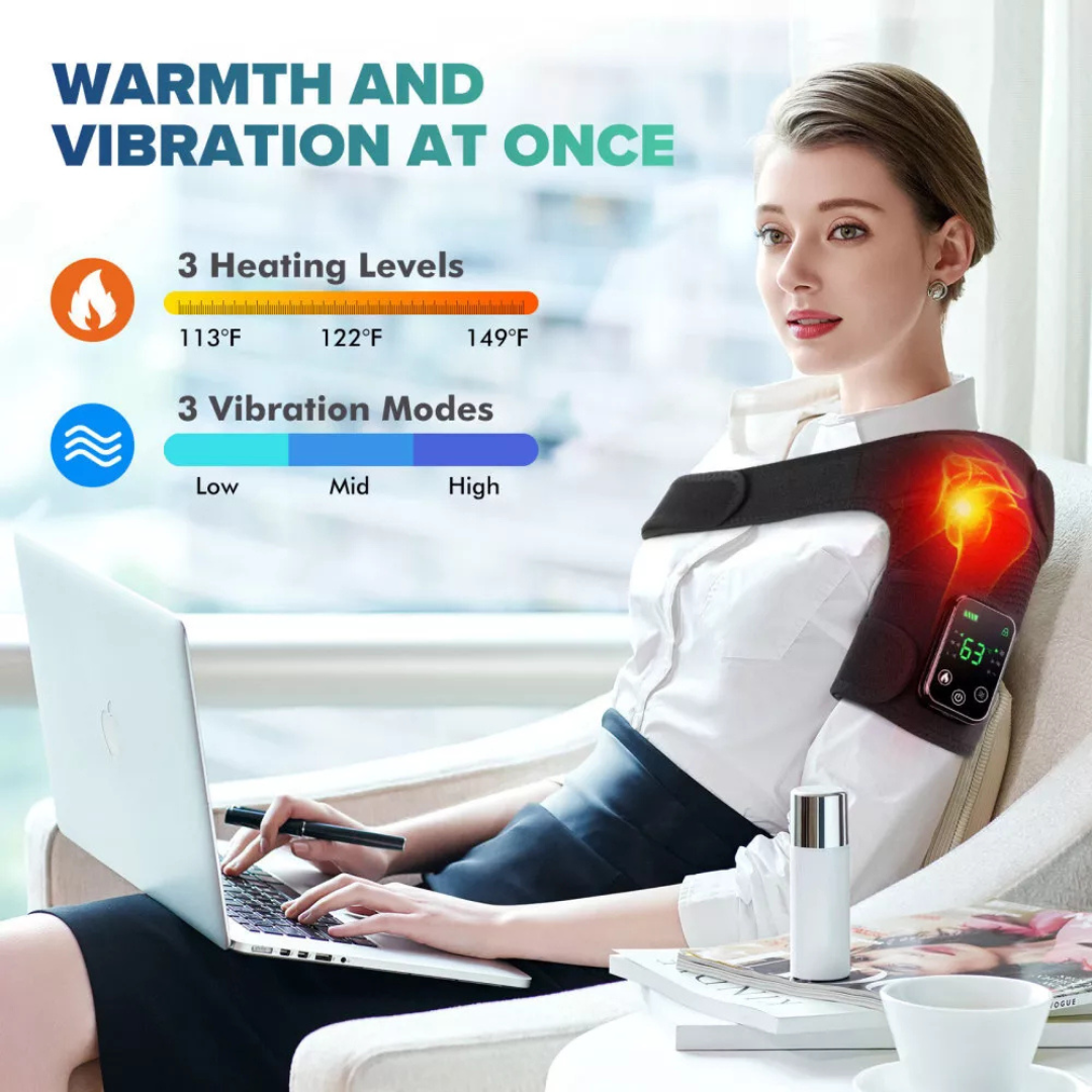 electrically heated knee pads shoulder pads elbow pads old cold legs joints vibration warmth hot compress massager