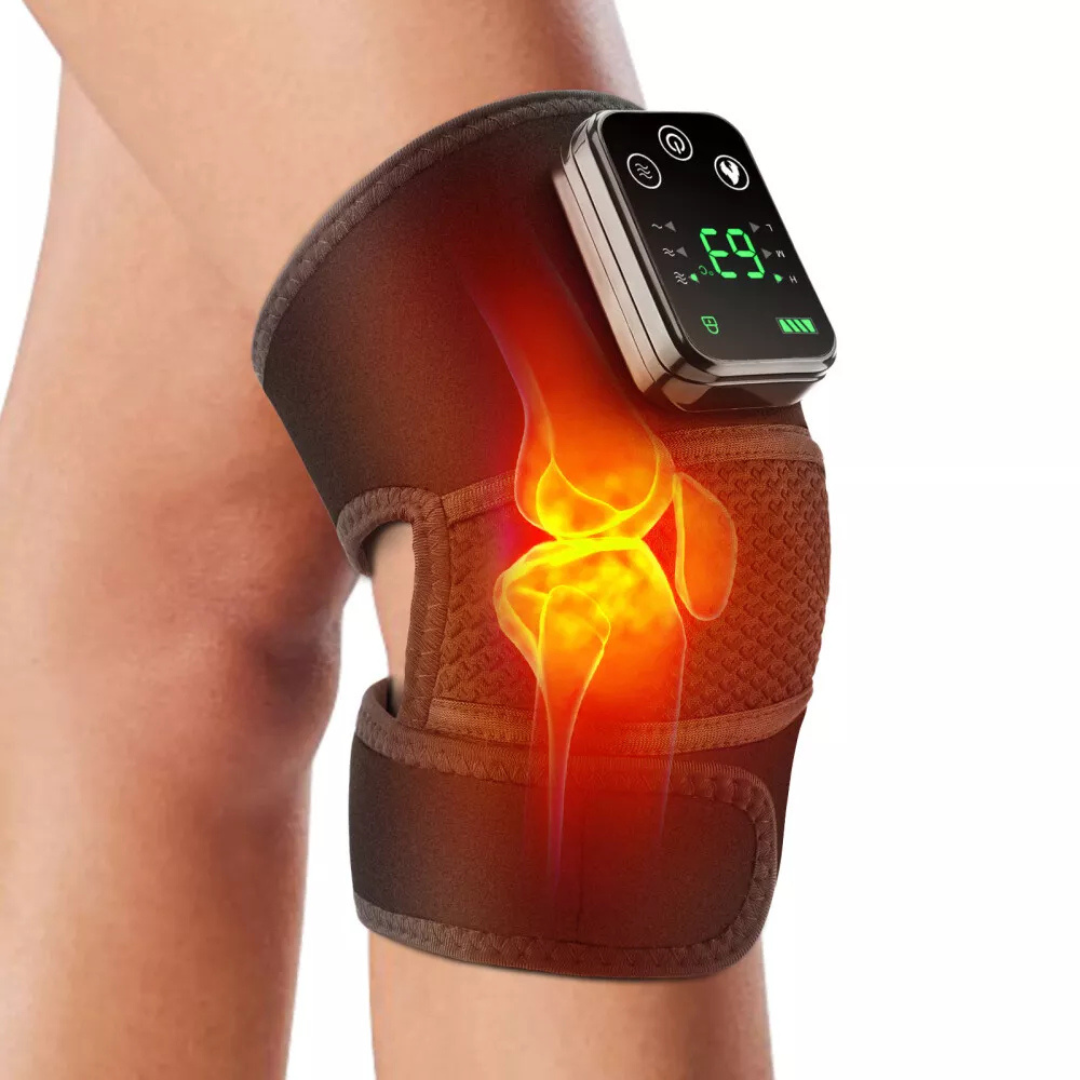 electrically heated knee pads shoulder pads elbow pads old cold legs joints vibration warmth hot compress massager