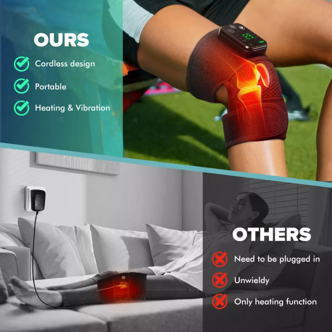 electrically heated knee pads shoulder pads elbow pads old cold legs joints vibration warmth hot compress massager