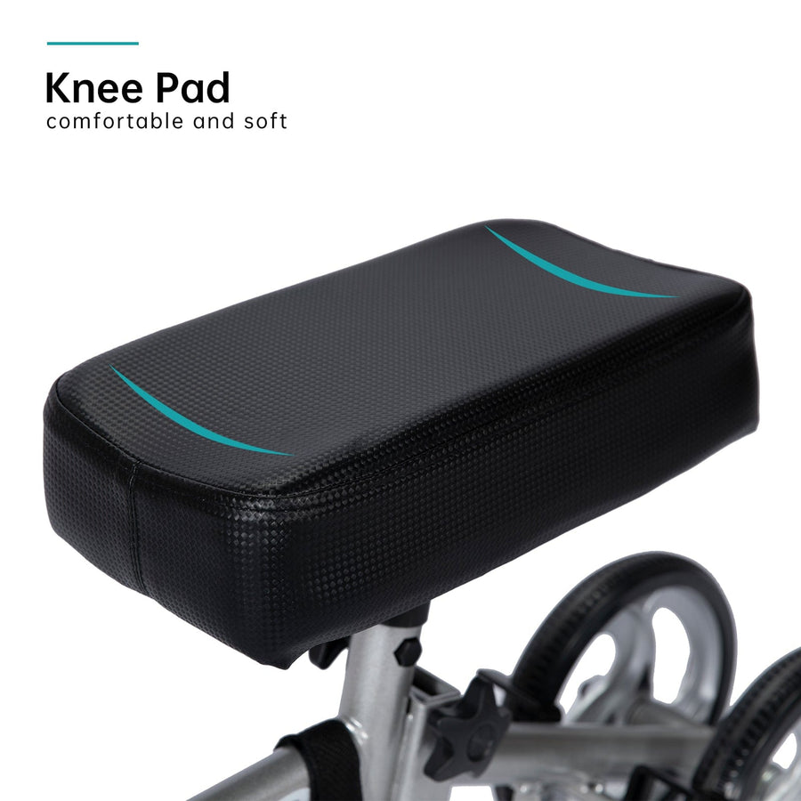 knee scooter steerable deluxe medical knee walkerfor foot injury crutch alternative silver