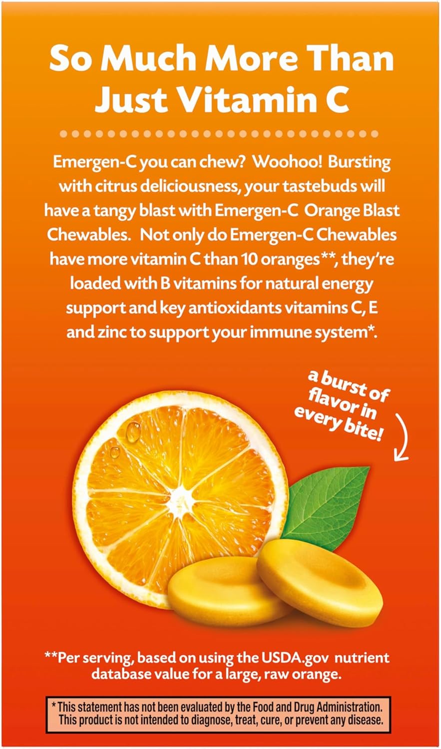 emergen c vitamin c 1000 mg chewables tablets orange blast emergen c vitamin c supplement mk1049371ea