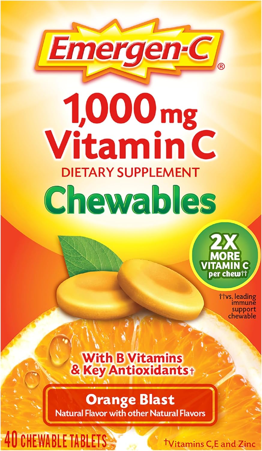 emergen c vitamin c 1000 mg chewables tablets orange blast emergen c vitamin c supplement mk1049371ea