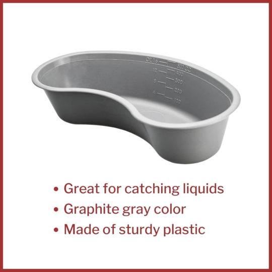 emesis basin graphite 20 oz plastic single patient use packaging type case