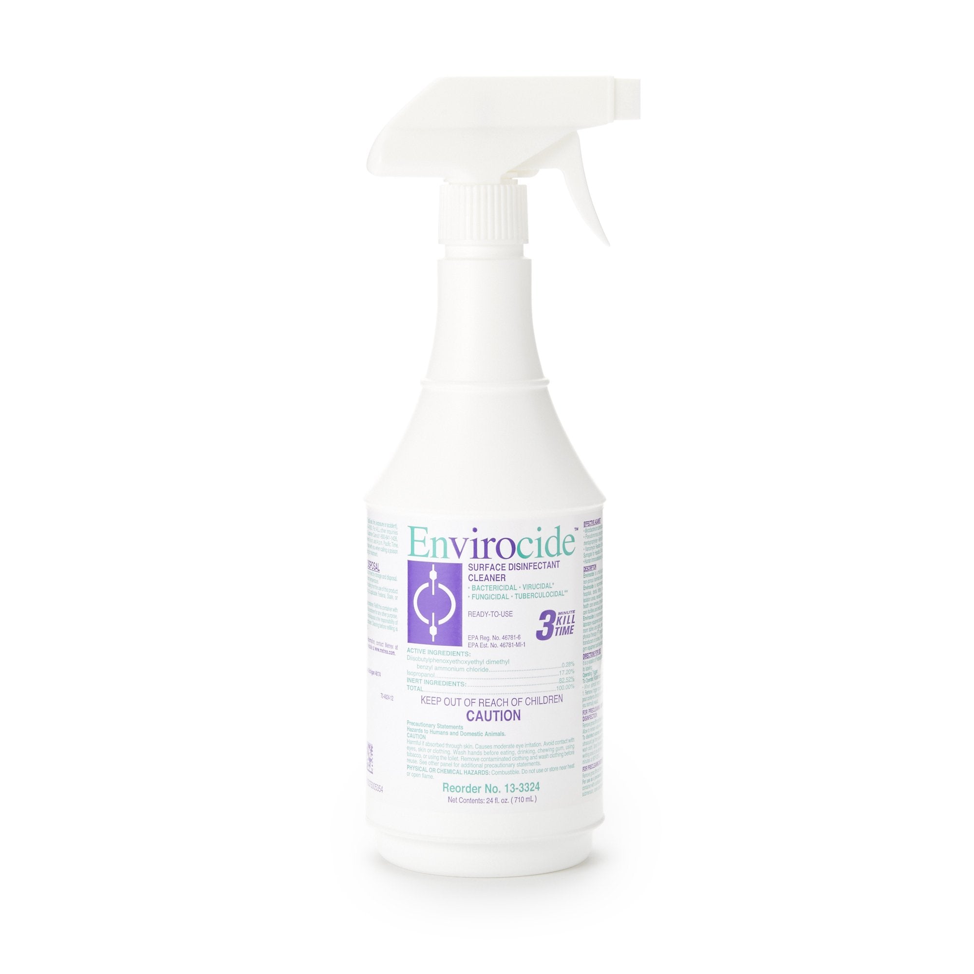 Envirocide Surface Disinfectant Cleaner Broad Spectrum Trigger Spray Liquid 24 oz. Bottle Alcohol Scent NonSterile