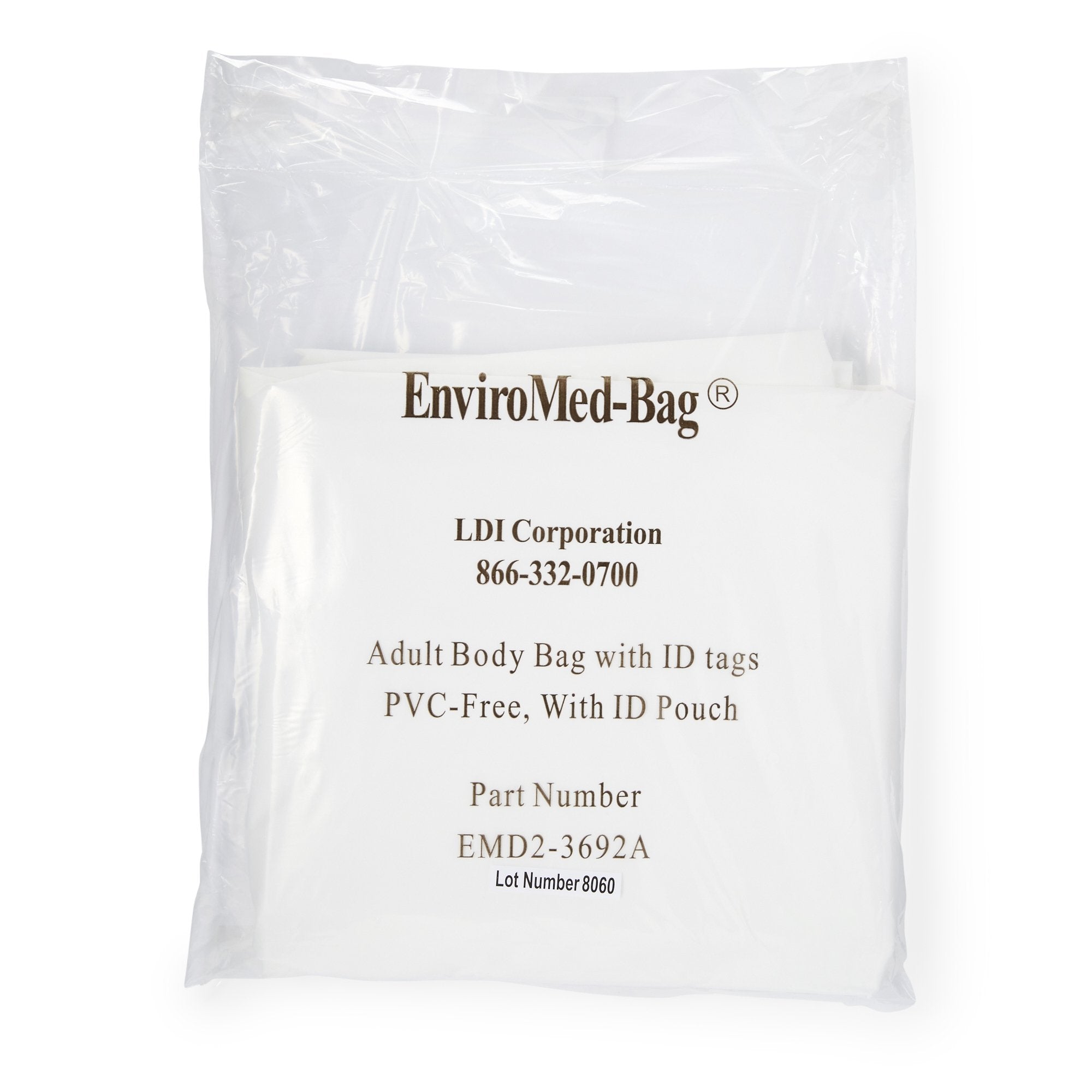 Post Mortem Bag EnviroMed Bag 36 W X 92 L Inch One Size Fits Most Olefin Film Zipper Closure, Envelope Style
