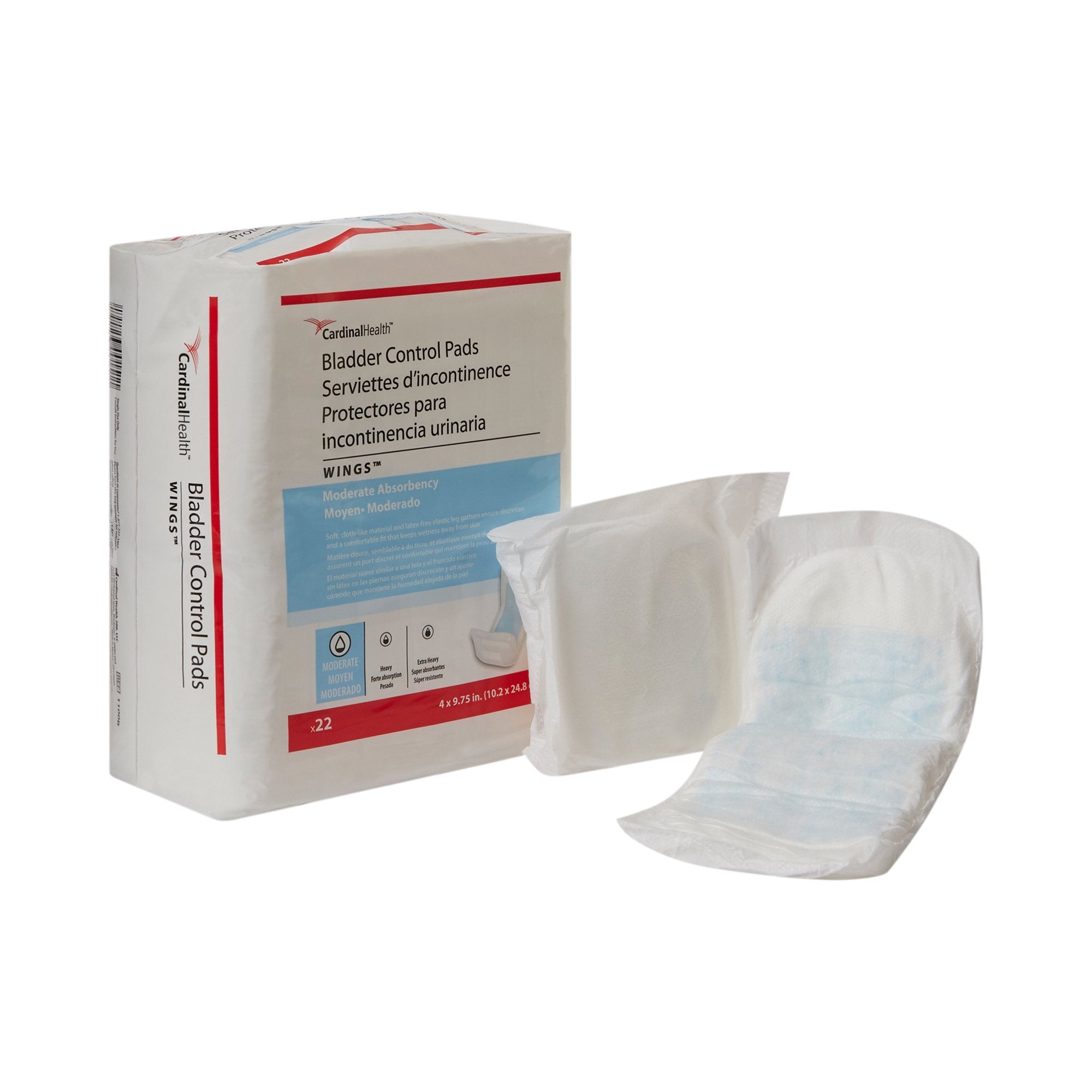 Bladder Control Pad Sure Care 4 X 9-3/4 Inch Moderate Absorbency Polymer Core One Size Fits Most