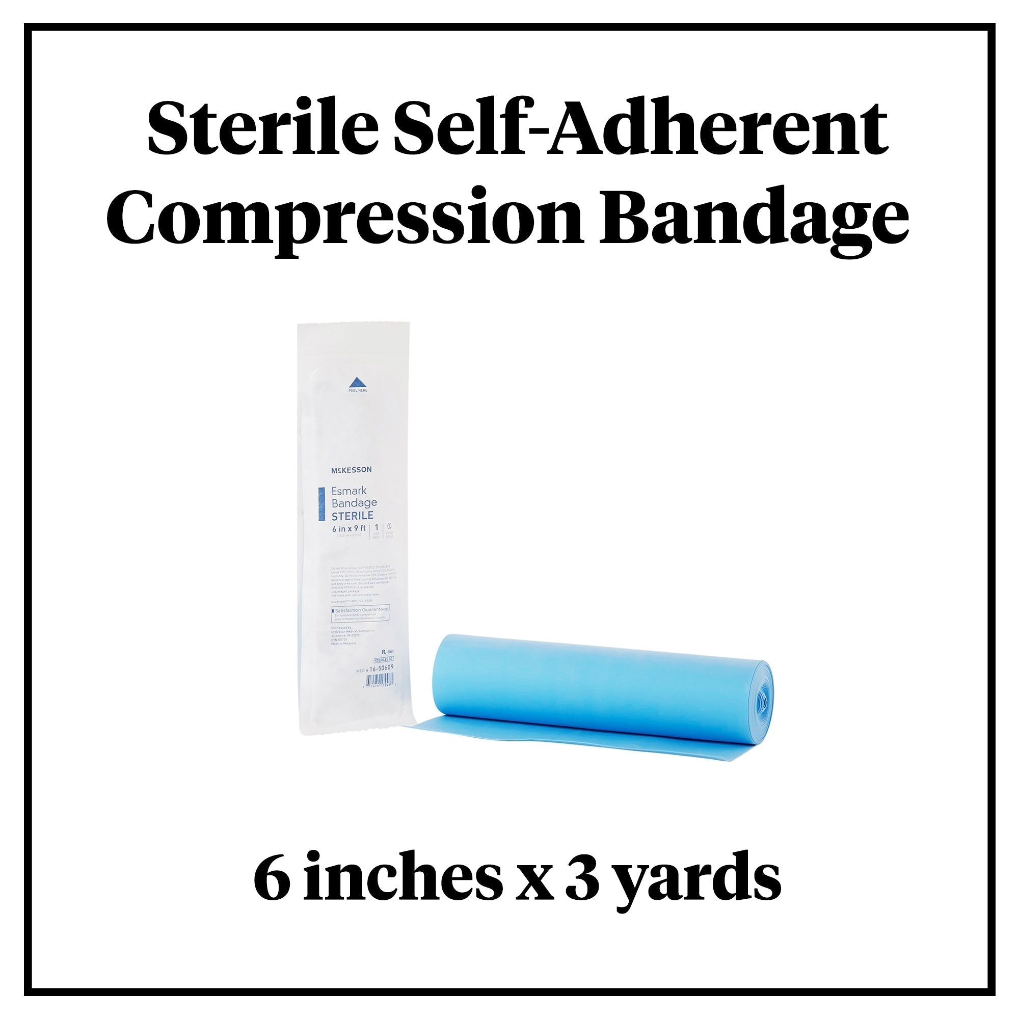 esmark compression bandage mckesson 6 inch x 3 yard no closure blue sterile high compression packaging type each