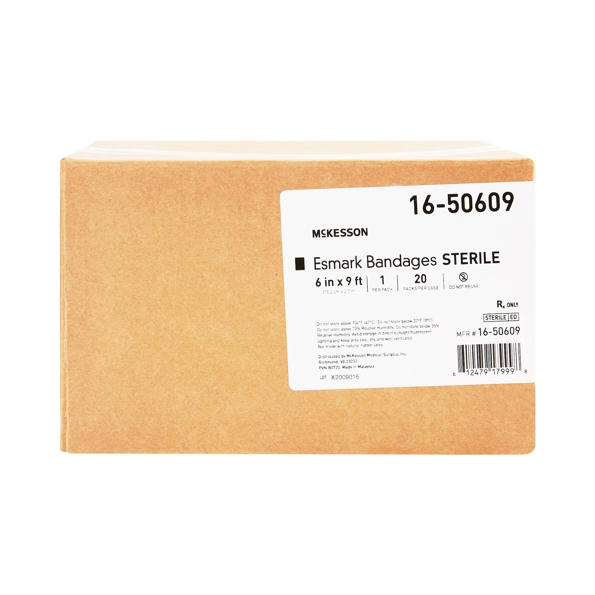 esmark compression bandage mckesson 6 inch x 3 yard no closure blue sterile high compression packaging type each