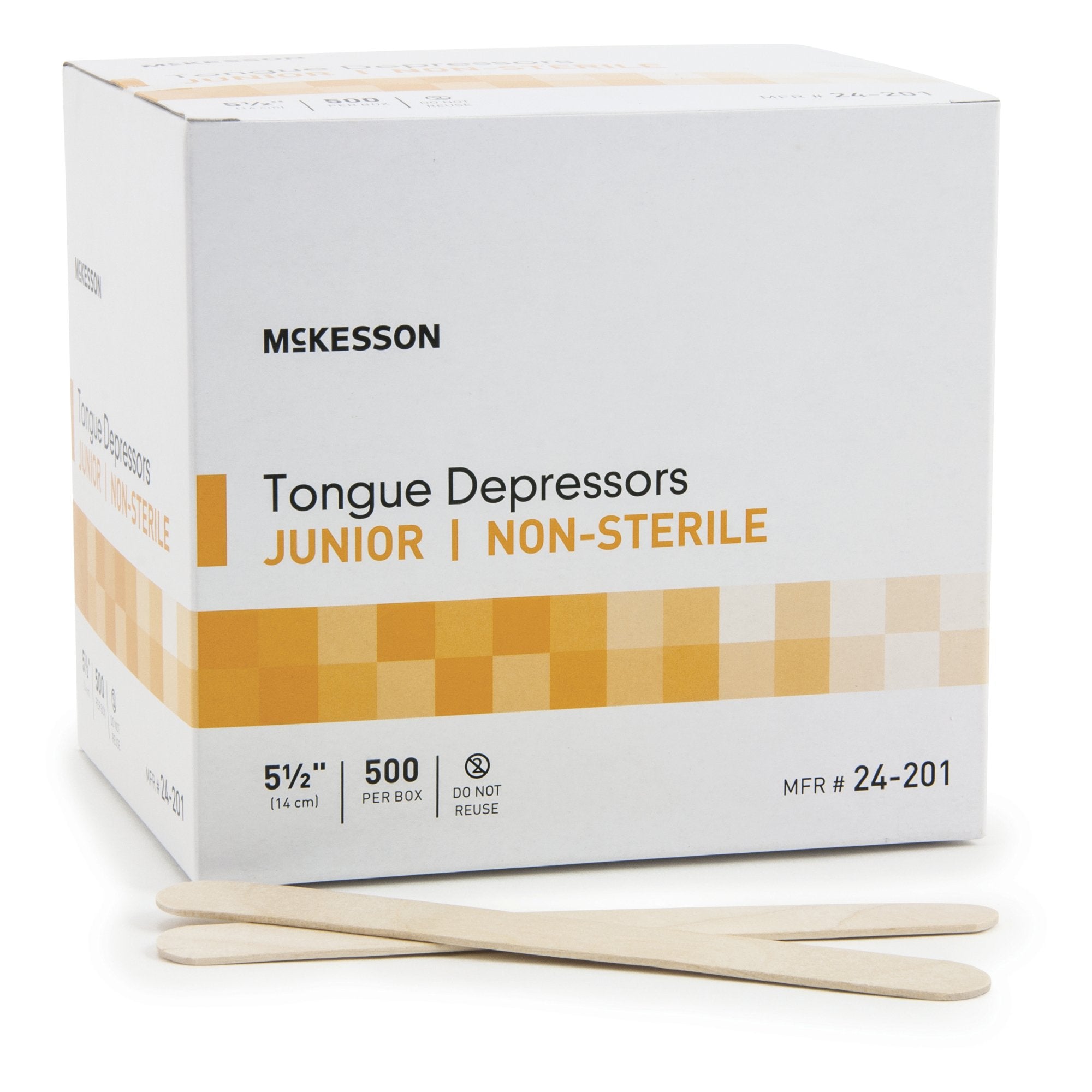Depresor de lengua McKesson de 5-1/2 pulgadas de largo, madera, para niños