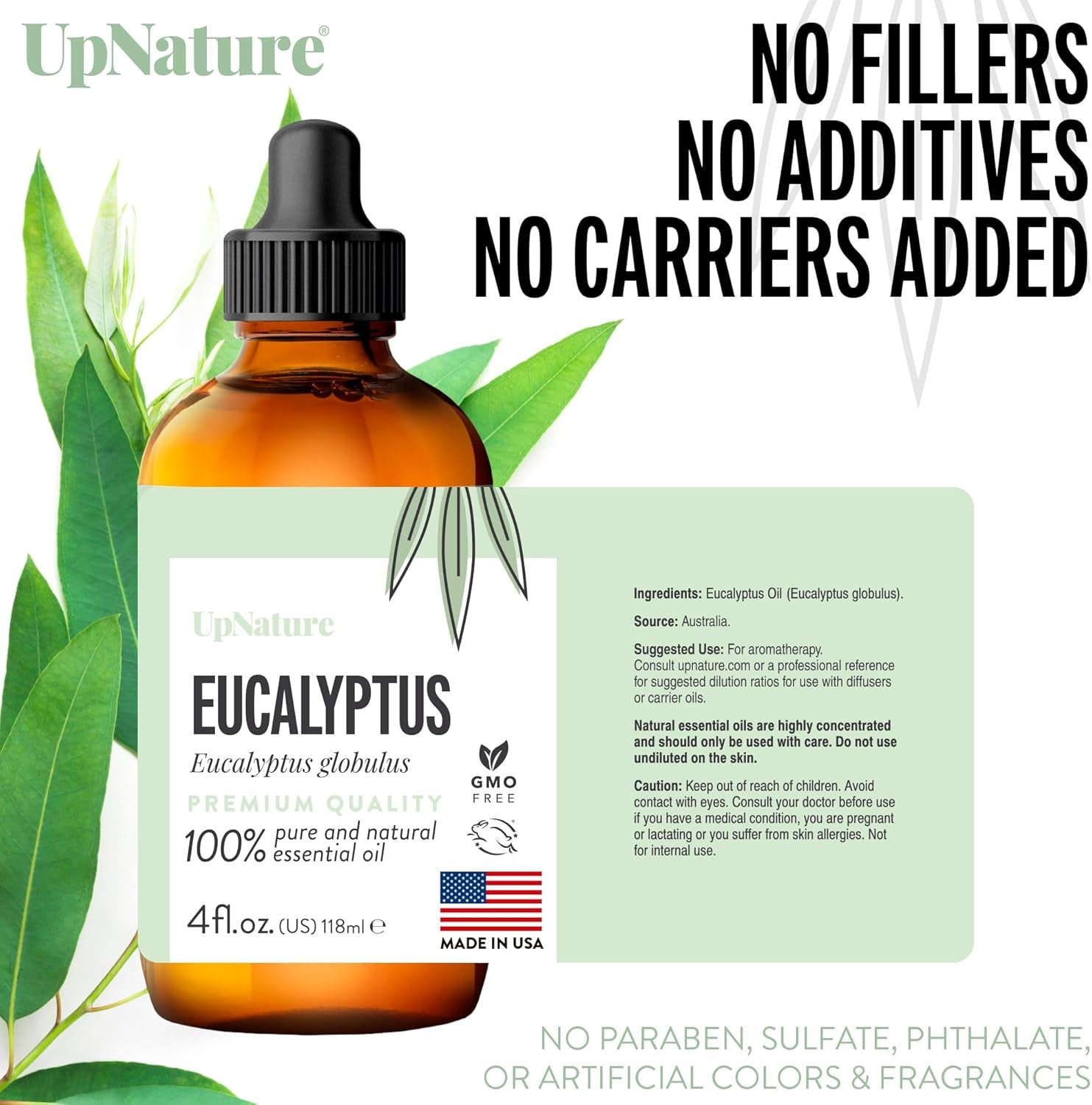 Eucalyptus Essential Oil 4Oz – 100% Pure Eucalyptus Oil   Undiluted Therapeutic Grade Essential Oils for Diffuser Aromatherapy