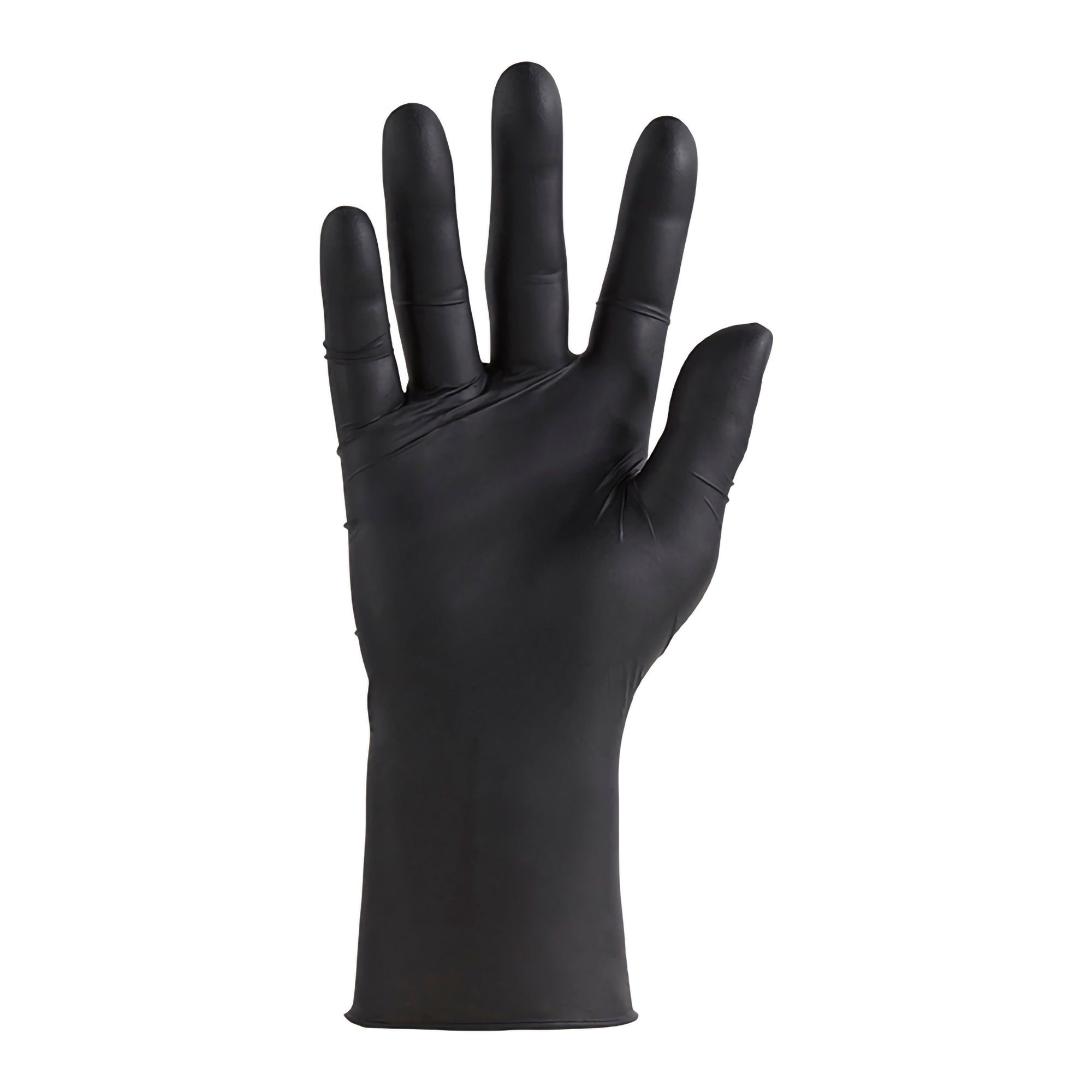 exam glove carestock medium nonsterile nitrile standard cuff length fully textured black not rated packaging type case